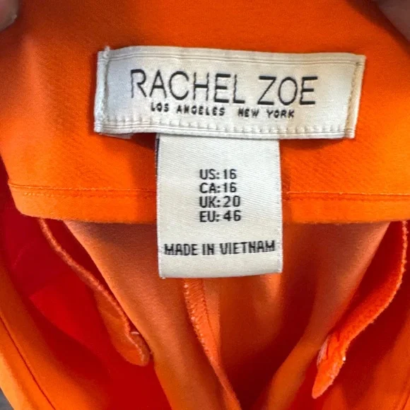 Rachel Zoe Vibrant Orange Straight-Leg Trousers - Picture 4 of 5